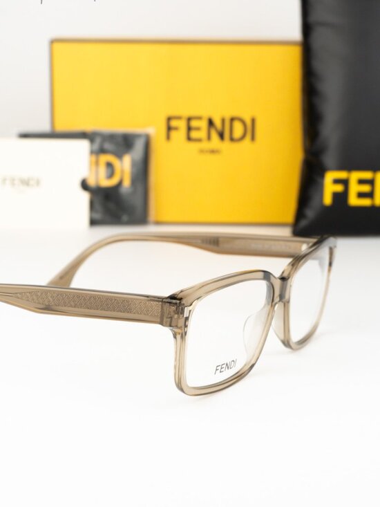 Fendi Women Eyeglasses Rectangular Transparent Khaki FE50030I 057 NEW AUTHENTIC main image 7